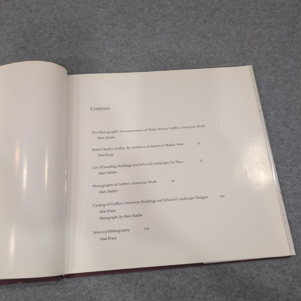 Walter Burley Griffin in America HC 1996 Mati Maldre Paul Kruty Architecture - Picture 5 of 5